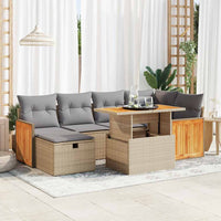 Thumbnail for 8-tlg. Garten-Sofagarnitur mit Kissen Beige Poly Rattan
