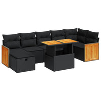 Thumbnail for 5-tlg. Garten-Sofagarnitur mit Kissen Schwarz Poly Rattan