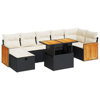 Thumbnail for 5-tlg. Garten-Sofagarnitur mit Kissen Schwarz Poly Rattan