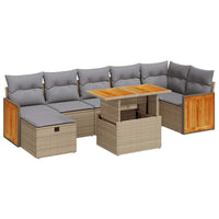 Thumbnail for 5-tlg. Garten-Sofagarnitur mit Kissen Beige Poly Rattan