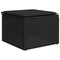 Thumbnail for 2-tlg. Garten-Sofagarnitur mit Kissen Schwarz Poly Rattan