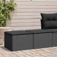 Thumbnail for 2-tlg. Garten-Sofagarnitur mit Kissen Schwarz Poly Rattan