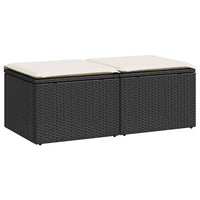 Thumbnail for 2-tlg. Garten-Sofagarnitur mit Kissen Schwarz Poly Rattan