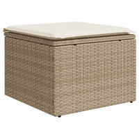 Thumbnail for 2-tlg. Garten-Sofagarnitur mit Kissen Beige Poly Rattan Akazie