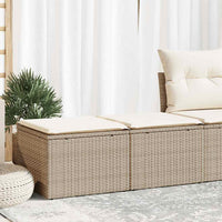 Thumbnail for 2-tlg. Garten-Sofagarnitur mit Kissen Beige Poly Rattan Akazie