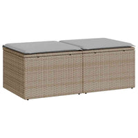 Thumbnail for 2-tlg. Garten-Sofagarnitur mit Kissen Beige Poly Rattan Akazie