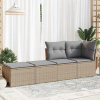 Thumbnail for 2-tlg. Garten-Sofagarnitur mit Kissen Beige Poly Rattan Akazie
