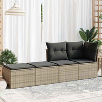 Thumbnail for 2-tlg. Garten-Sofagarnitur mit Kissen Grau Poly Rattan Akazie
