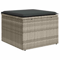 Thumbnail for 2-tlg. Garten-Sofagarnitur mit Kissen Hellgrau Poly Rattan