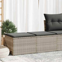 Thumbnail for 2-tlg. Garten-Sofagarnitur mit Kissen Hellgrau Poly Rattan