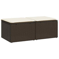 Thumbnail for 2-tlg. Garten-Sofagarnitur mit Kissen Braun Poly Rattan Akazie