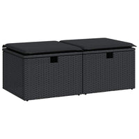 Thumbnail for 2-tlg. Garten-Sofagarnitur mit Kissen Schwarz Poly Rattan
