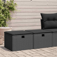 Thumbnail for 2-tlg. Garten-Sofagarnitur mit Kissen Schwarz Poly Rattan