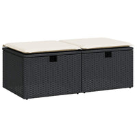 Thumbnail for 2-tlg. Garten-Sofagarnitur mit Kissen Schwarz Poly Rattan