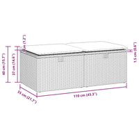Thumbnail for 2-tlg. Garten-Sofagarnitur mit Kissen Schwarz Poly Rattan