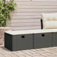 Thumbnail for 2-tlg. Garten-Sofagarnitur mit Kissen Schwarz Poly Rattan