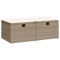 Thumbnail for 2-tlg. Garten-Sofagarnitur mit Kissen Beige Poly Rattan Akazie