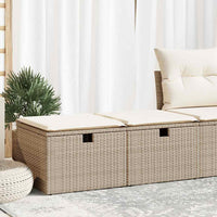 Thumbnail for 2-tlg. Garten-Sofagarnitur mit Kissen Beige Poly Rattan Akazie