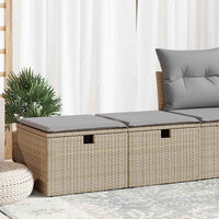Thumbnail for 2-tlg. Garten-Sofagarnitur mit Kissen Beige Poly Rattan Akazie