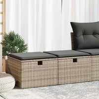 Thumbnail for 2-tlg. Garten-Sofagarnitur mit Kissen Grau Poly Rattan Akazie