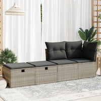 Thumbnail for 2-tlg. Garten-Sofagarnitur mit Kissen Hellgrau Poly Rattan
