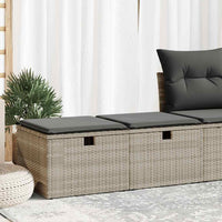 Thumbnail for 2-tlg. Garten-Sofagarnitur mit Kissen Hellgrau Poly Rattan