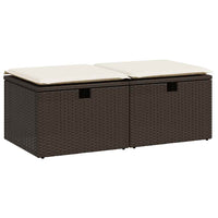 Thumbnail for 2-tlg. Garten-Sofagarnitur mit Kissen Braun Poly Rattan Akazie