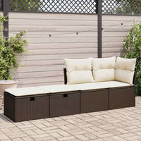 Thumbnail for 2-tlg. Garten-Sofagarnitur mit Kissen Braun Poly Rattan Akazie