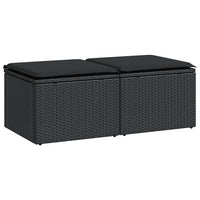 Thumbnail for 2-tlg. Garten-Sofagarnitur mit Kissen Schwarz Poly Rattan