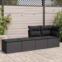 Thumbnail for 2-tlg. Garten-Sofagarnitur mit Kissen Schwarz Poly Rattan