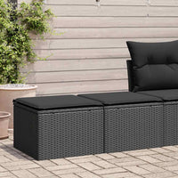Thumbnail for 2-tlg. Garten-Sofagarnitur mit Kissen Schwarz Poly Rattan