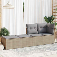 Thumbnail for 2-tlg. Garten-Sofagarnitur mit Kissen Beige Poly Rattan Akazie