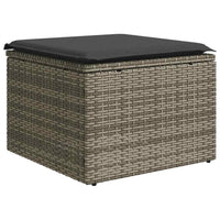 Thumbnail for 2-tlg. Garten-Sofagarnitur mit Kissen Grau Poly Rattan Akazie