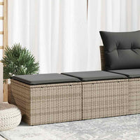 Thumbnail for 2-tlg. Garten-Sofagarnitur mit Kissen Grau Poly Rattan Akazie