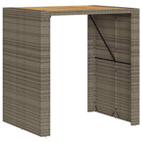 Thumbnail for 3-tlg. Gartenbar-Set ohne Kissen Grau Poly Rattan Akazie