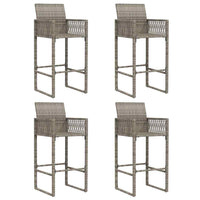 Thumbnail for 5-tlg. Gartenbar-Set ohne Kissen Grau Poly Rattan Akazie