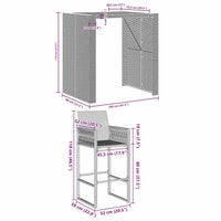 Thumbnail for 5-tlg. Gartenbar-Set ohne Kissen Grau Poly Rattan Akazie