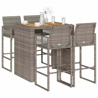 Thumbnail for 5-tlg. Gartenbar-Set ohne Kissen Grau Poly Rattan Akazie