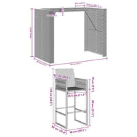 Thumbnail for 5-tlg. Gartenbar-Set ohne Kissen Schwarz Poly Rattan Akazie