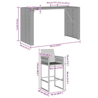 Thumbnail for 5-tlg. Gartenbar-Set ohne Kissen Schwarz Poly Rattan Akazie