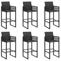 Thumbnail for 7-tlg. Gartenbar-Set ohne Kissen Schwarz Poly Rattan Akazie