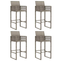 Thumbnail for 5-tlg. Gartenbar-Set ohne Kissen Grau Poly Rattan Akazie