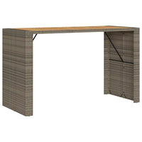Thumbnail for 7-tlg. Gartenbar-Set ohne Kissen Grau Poly Rattan Akazie