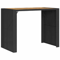 Thumbnail for 5-tlg. Gartenbar-Set mit Kissen Schwarz Poly Rattan Akazie