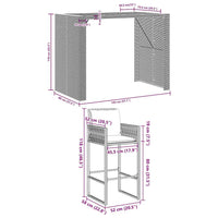 Thumbnail for 5-tlg. Gartenbar-Set mit Kissen Schwarz Poly Rattan Akazie