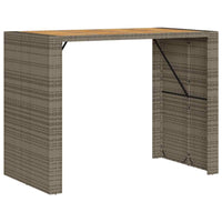 Thumbnail for 5-tlg. Gartenbar-Set mit Kissen Grau Poly Rattan Akazie