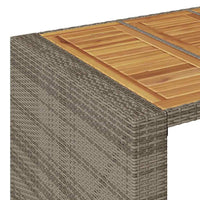 Thumbnail for 5-tlg. Gartenbar-Set mit Kissen Grau Poly Rattan Akazie
