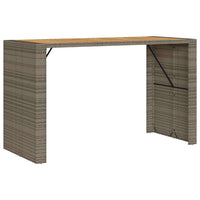 Thumbnail for 5-tlg. Gartenbar-Set mit Kissen Grau Poly Rattan Akazie