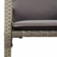 Thumbnail for 5-tlg. Gartenbar-Set mit Kissen Grau Poly Rattan Akazie