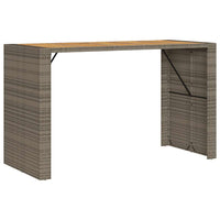 Thumbnail for 7-tlg. Gartenbar-Set mit Kissen Grau Poly Rattan Akazie